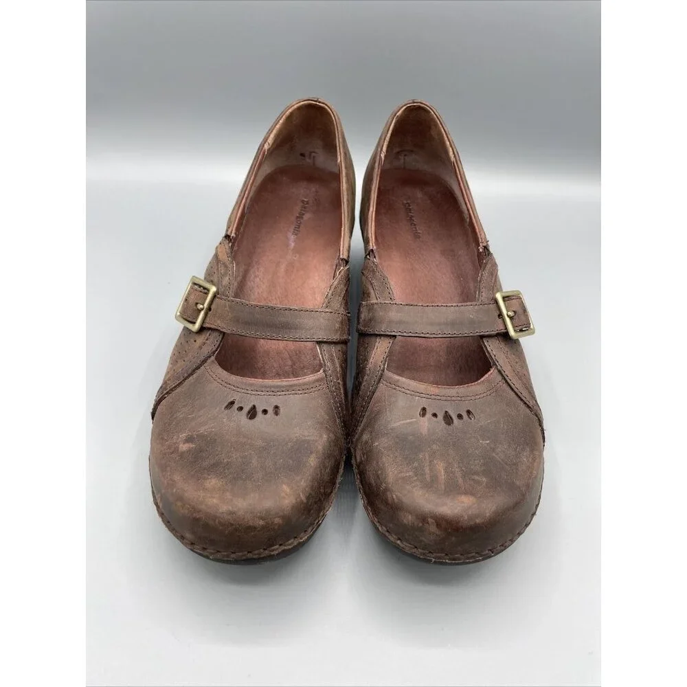 Patagonia Brown Leather Cattail Clog Mary‎ Jane Shoes Womens 9 Casual Neutral